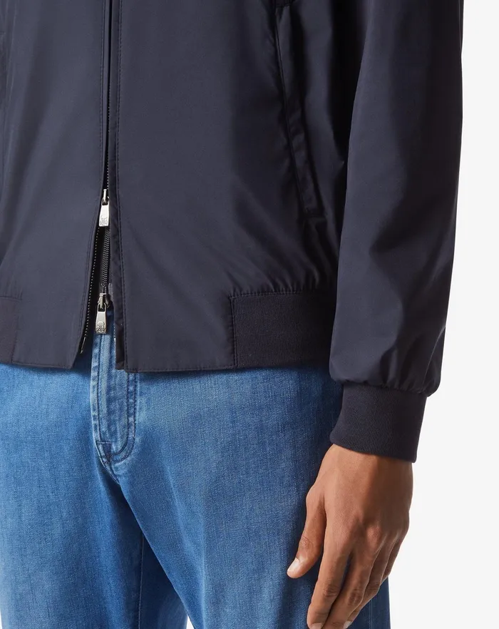 Corneliani Outerwear And Coats Navy Blue Technical Padded Bomber Jacket 8211 Men