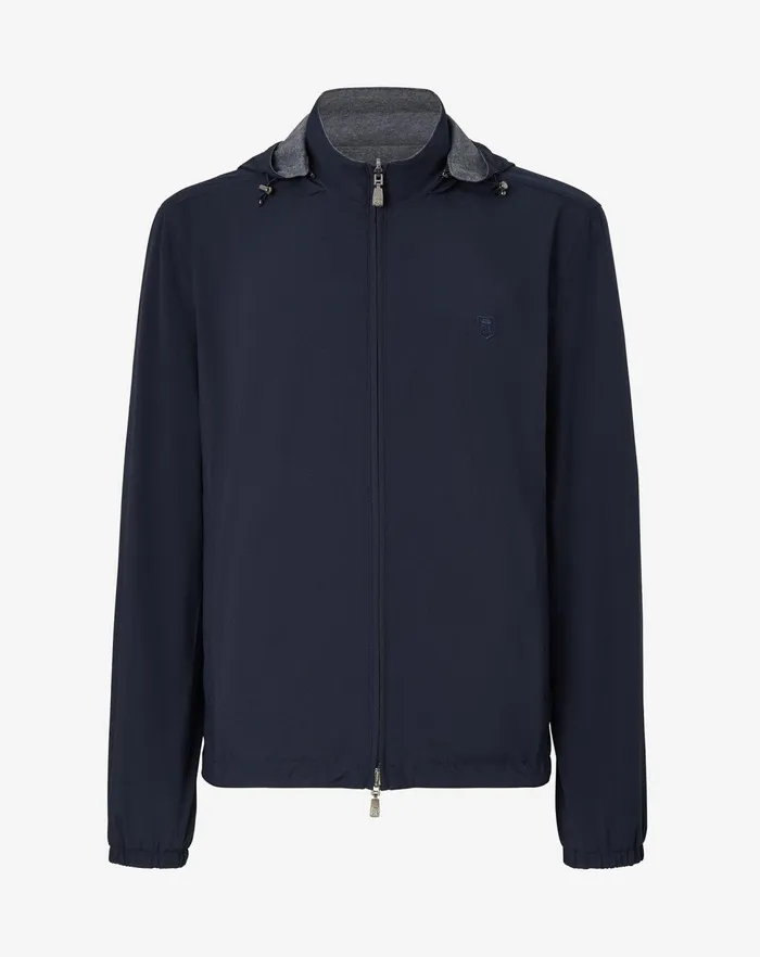 Corneliani Outerwear And Coats Reversible Blue Rain Jacket 8211 Men