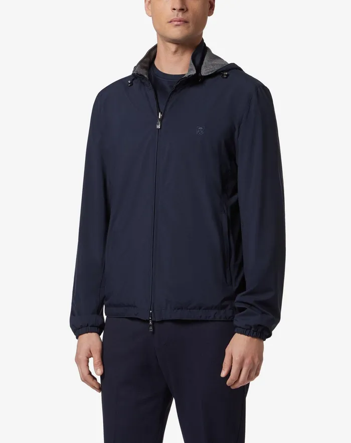 Corneliani Outerwear And Coats Reversible Blue Rain Jacket 8211 Men