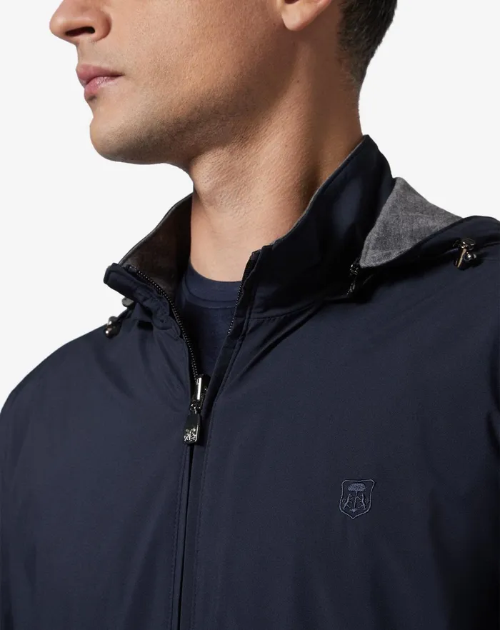 Corneliani Outerwear And Coats Reversible Blue Rain Jacket 8211 Men