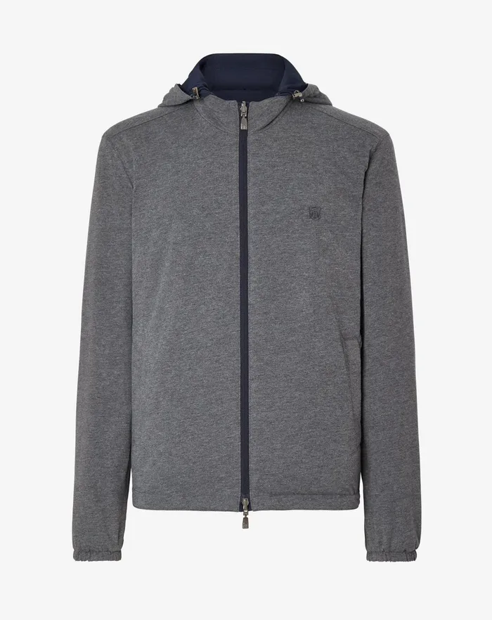 Corneliani Outerwear And Coats Reversible Blue Rain Jacket 8211 Men