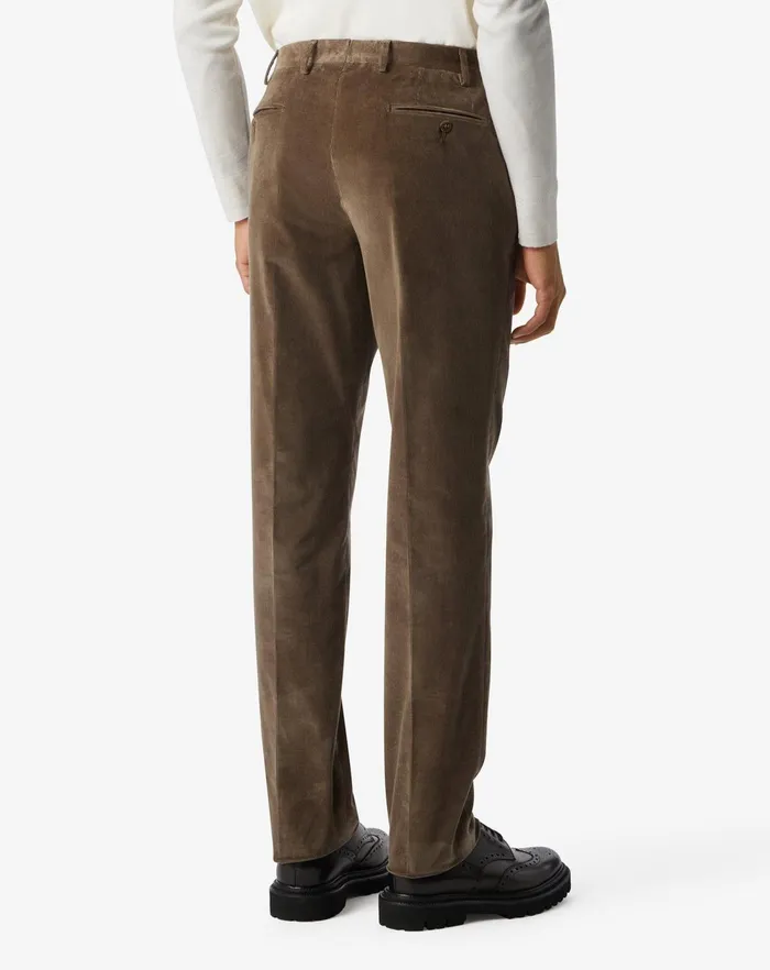 Corneliani Pants Beige Ribbed Velvet 1 Pleated Trousers 8211 Men