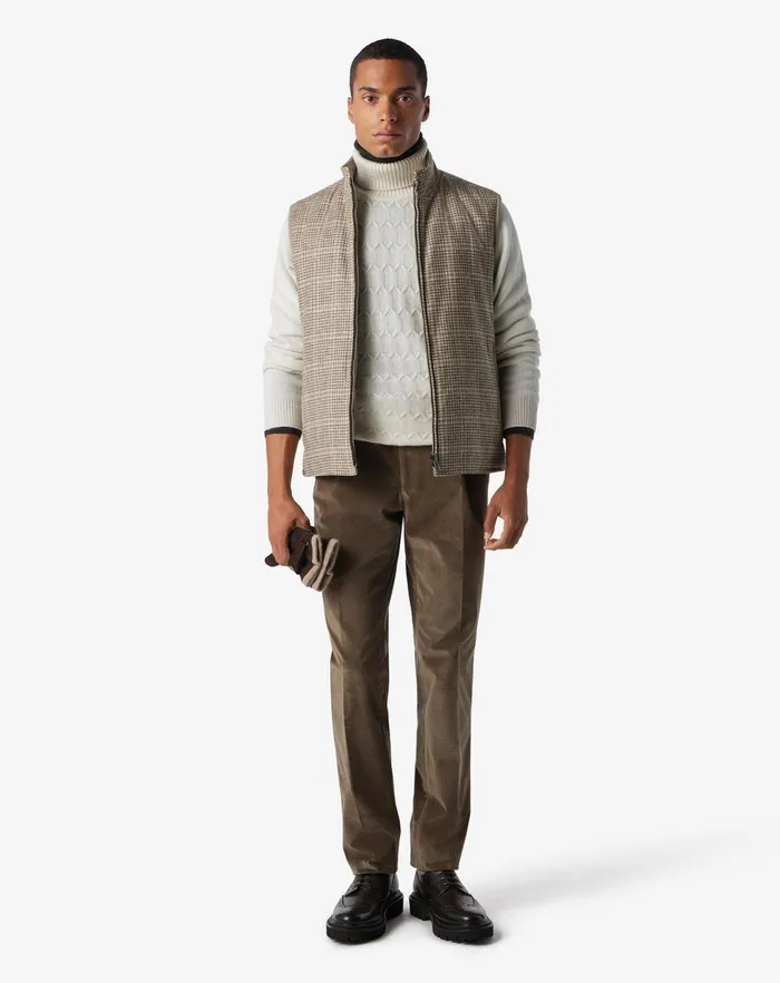Corneliani Pants Beige Ribbed Velvet 1 Pleated Trousers 8211 Men