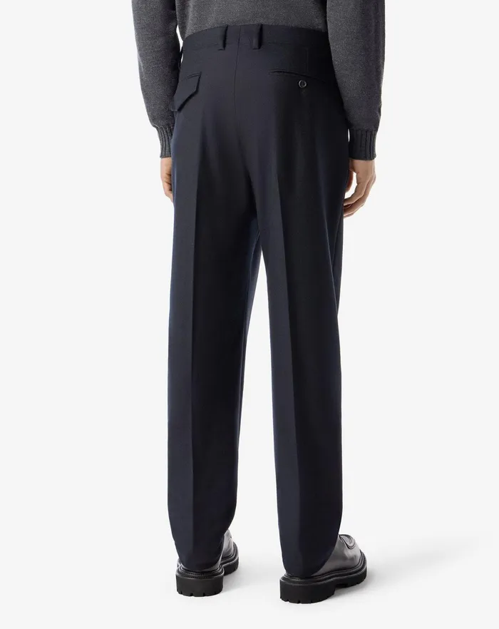Corneliani Pants Black Flannel Regular Fit Trousers For Men 8211 Men
