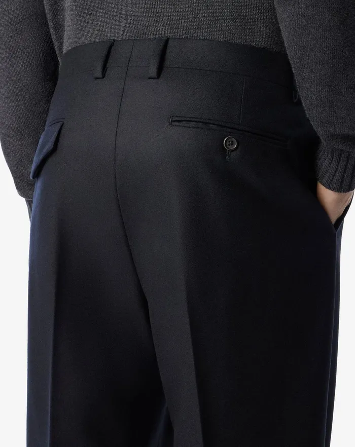 Corneliani Pants Black Flannel Regular Fit Trousers For Men 8211 Men