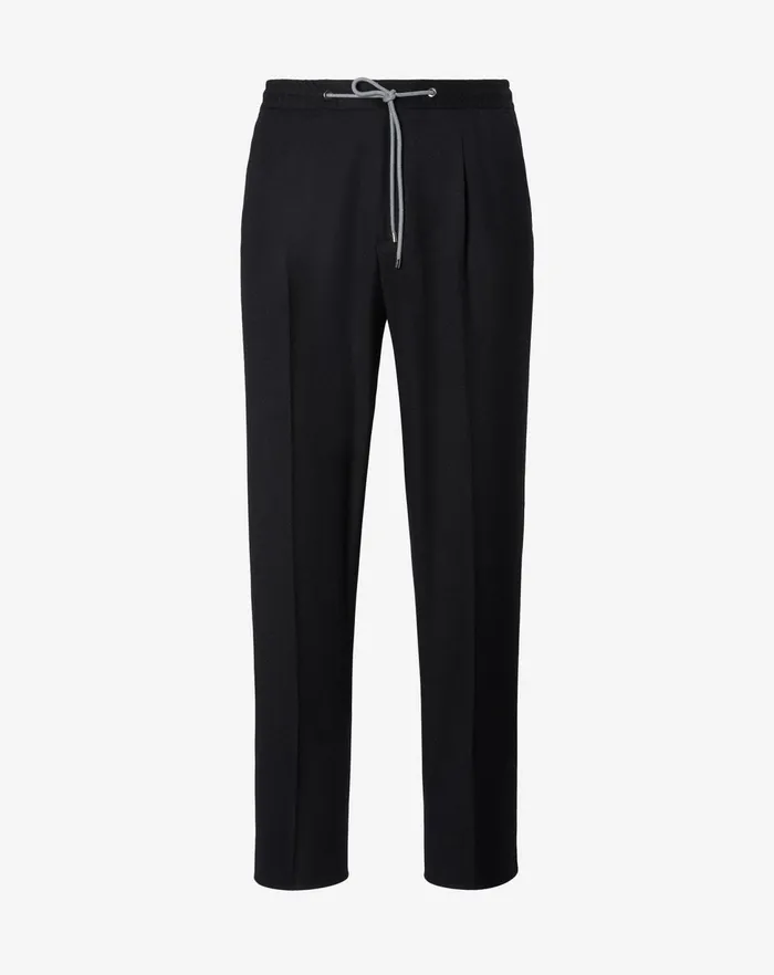 Corneliani Pants Black Wool Flannel 1 Pleated Trousers 8211 Men