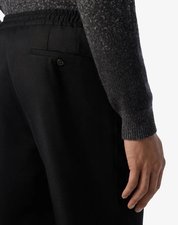 Corneliani Pants Black Wool Flannel 1 Pleated Trousers 8211 Men