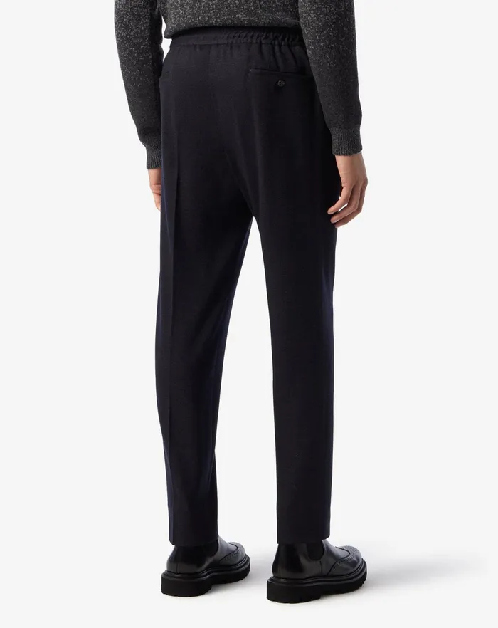 Corneliani Pants Blue Navy Jersey Wool Jogger Trousers For Men 8211 Men