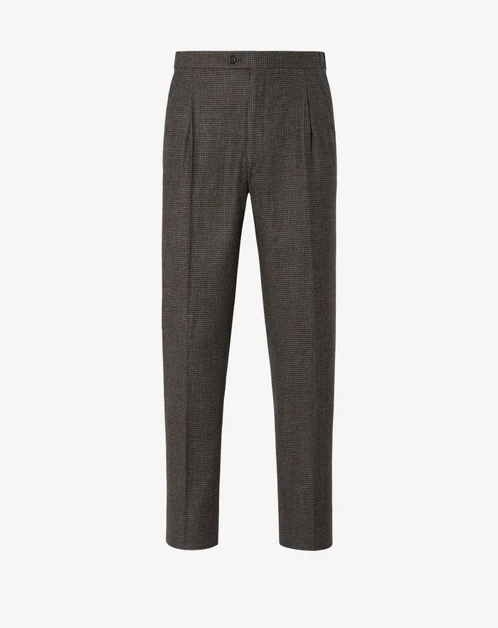 Corneliani Pants Brown 2 Pleated Wool And Cotton Trousers 8211 Men