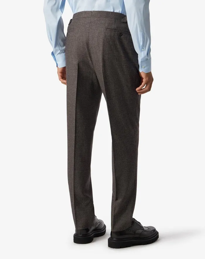 Corneliani Pants Brown 2 Pleated Wool And Cotton Trousers 8211 Men