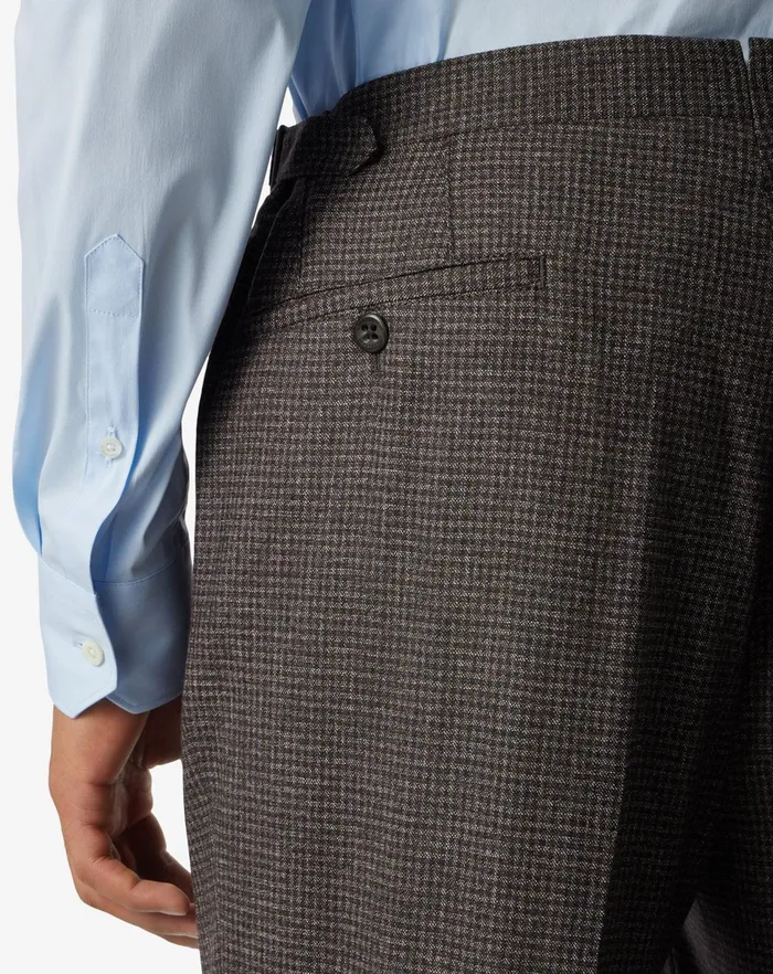 Corneliani Pants Brown 2 Pleated Wool And Cotton Trousers 8211 Men