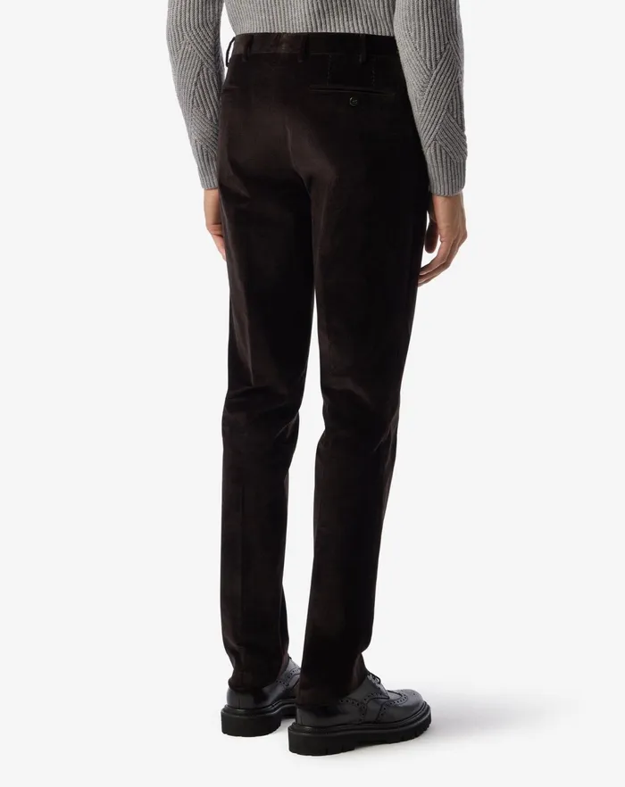 Corneliani Pants Brown Ribbed Velvet 1 Pleated Trousers 8211 Men