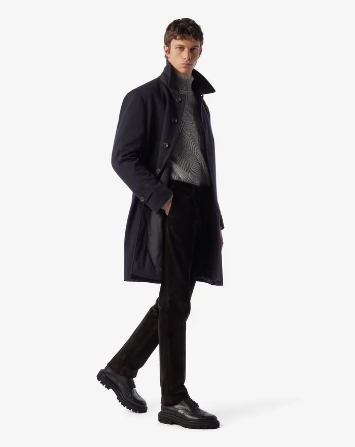 Corneliani Pants Brown Ribbed Velvet 1 Pleated Trousers 8211 Men