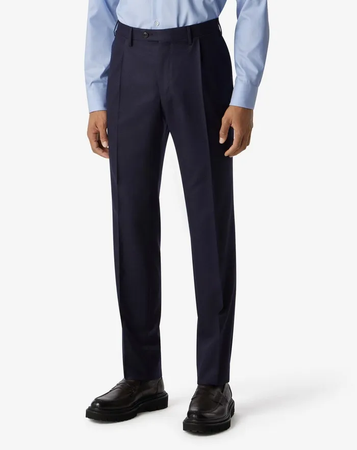 Corneliani Pants Dark Blue 1 Pleated Pure Wool Trousers For Men 8211 Men