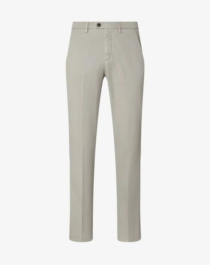 Corneliani Pants Ecru Stretch Gabardine And Silk Trousers For Men 8211 Men
