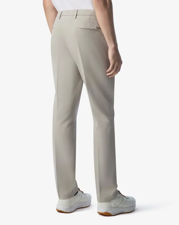 Corneliani Pants Ecru Stretch Gabardine And Silk Trousers For Men 8211 Men