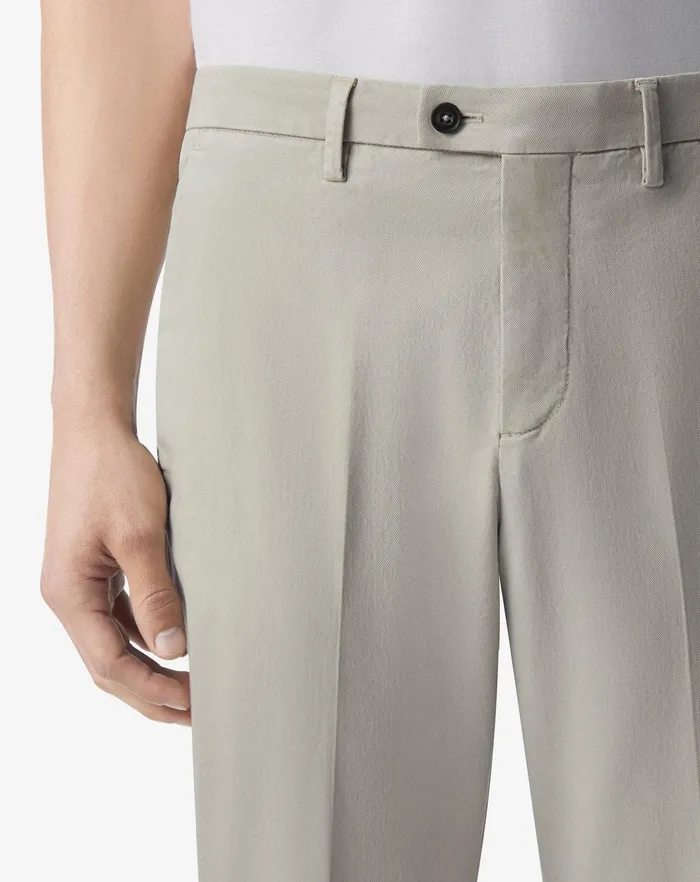 Corneliani Pants Ecru Stretch Gabardine And Silk Trousers For Men 8211 Men