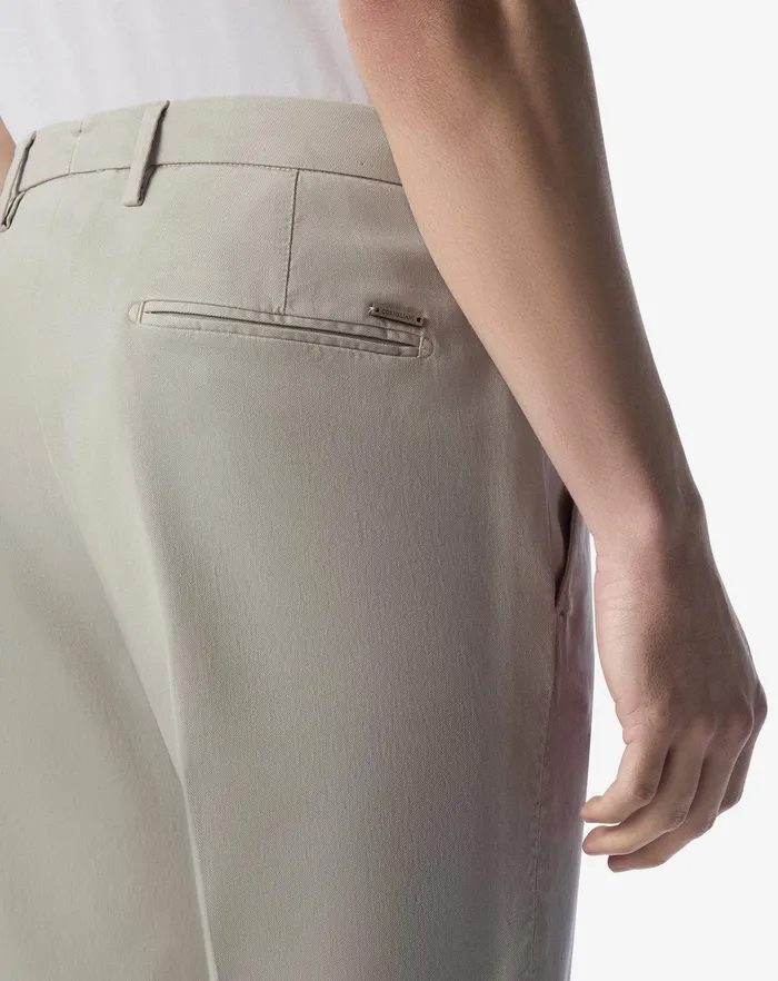 Corneliani Pants Ecru Stretch Gabardine And Silk Trousers For Men 8211 Men