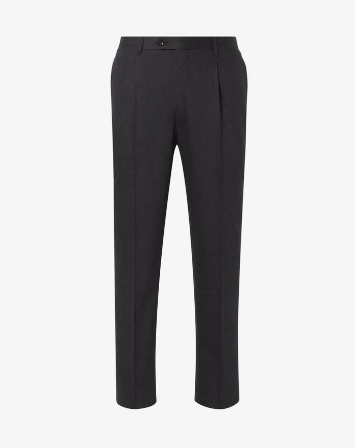 Corneliani Pants Grey 1pleated Wool And Cashmere Trousers 8211 Men