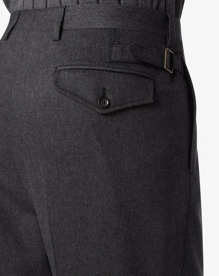 Corneliani Pants Grey 1pleated Wool And Cashmere Trousers 8211 Men