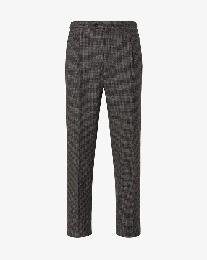 Corneliani Pants Grey 2 Pleated Wool And Cotton Trousers 8211 Men