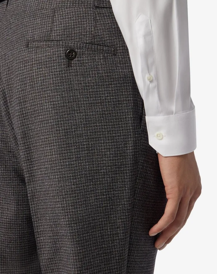 Corneliani Pants Grey 2 Pleated Wool And Cotton Trousers 8211 Men