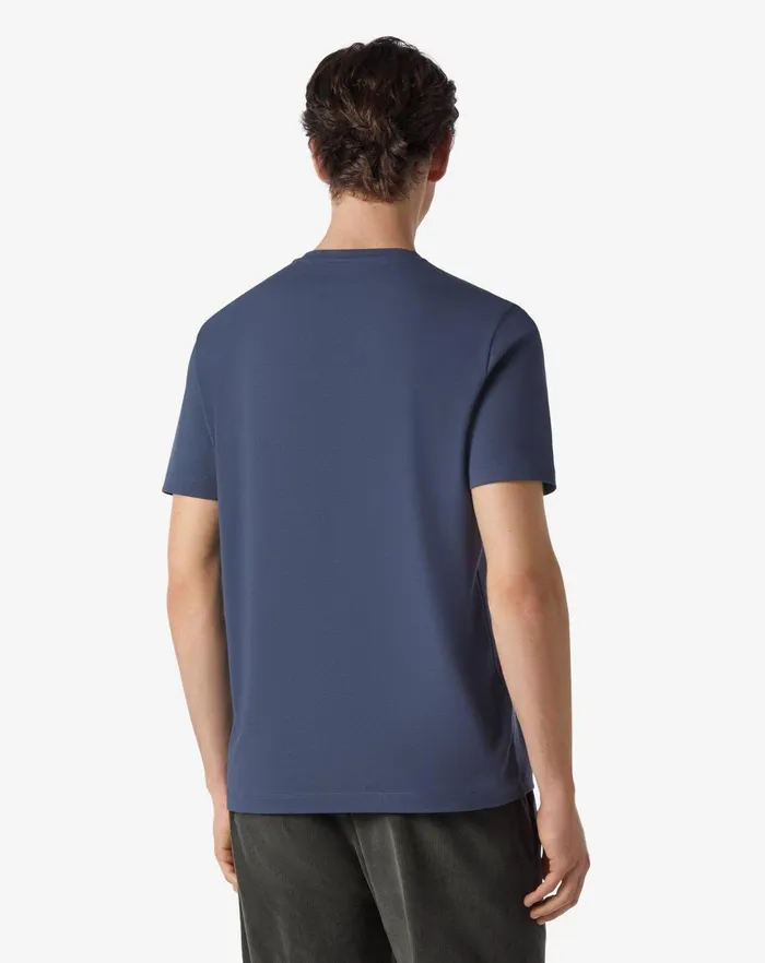 Corneliani Polos and TShirts Light Blue Stretch Jersey Crew Neck Tshirt For Men 8211 Men