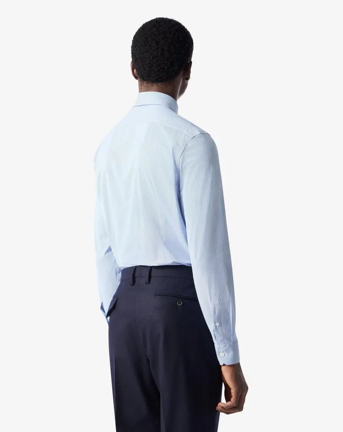 Corneliani Shirts White And Blue Bielastic Technical Fabric Shirt For Men 8211 Men