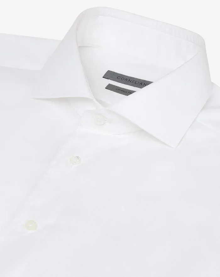Corneliani Shirts White Cotton Twill Shirt For Men 8211 Men
