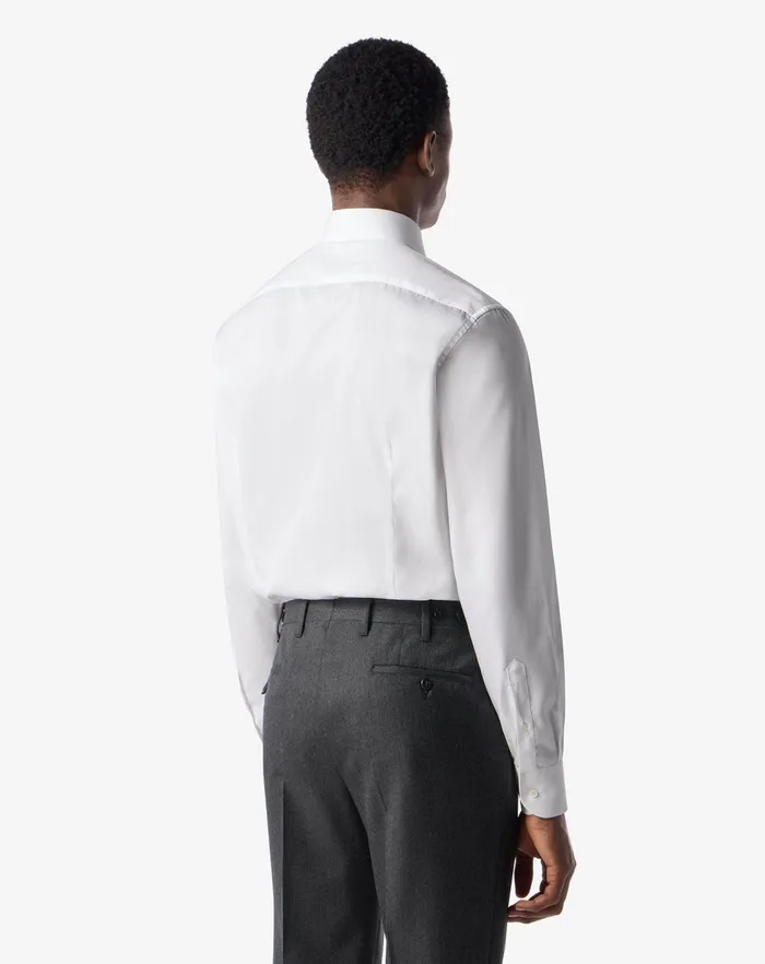 Corneliani Shirts White Cotton Twill Shirt For Men 8211 Men