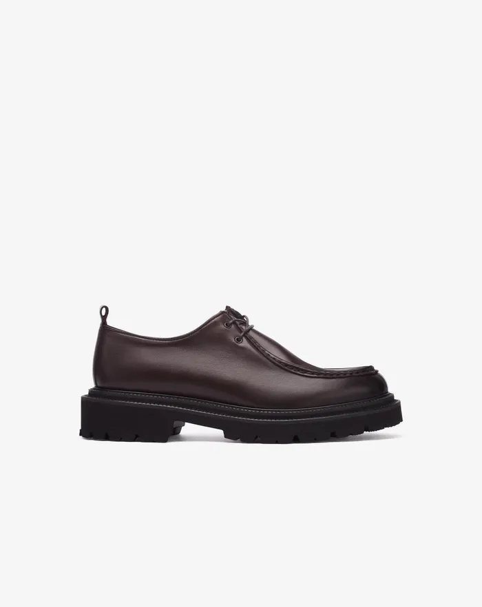 Corneliani Shoes Dark Brown Aged Calfskin Nordic Shoes For Men 8211 Men