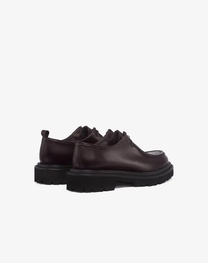 Corneliani Shoes Dark Brown Aged Calfskin Nordic Shoes For Men 8211 Men