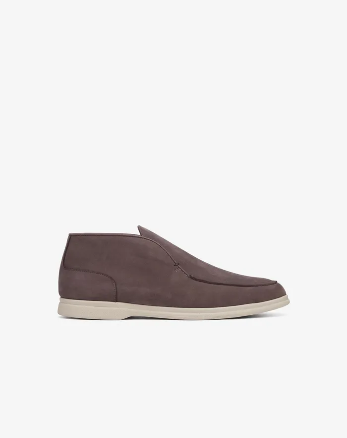 Corneliani Shoes Taupe Nabuk Slipon Shoes For Men 8211 Men