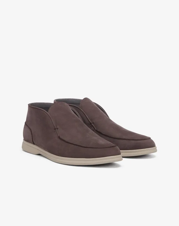 Corneliani Shoes Taupe Nabuk Slipon Shoes For Men 8211 Men