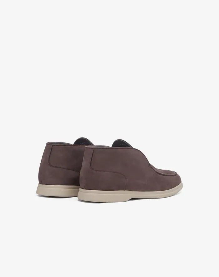 Corneliani Shoes Taupe Nabuk Slipon Shoes For Men 8211 Men