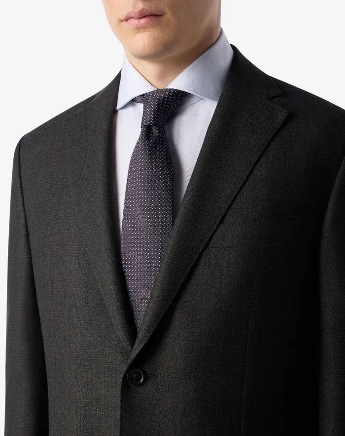 Corneliani Ties And Pochette Brown Silk Tie With Jacquard Geometric Pattern 8211 Men