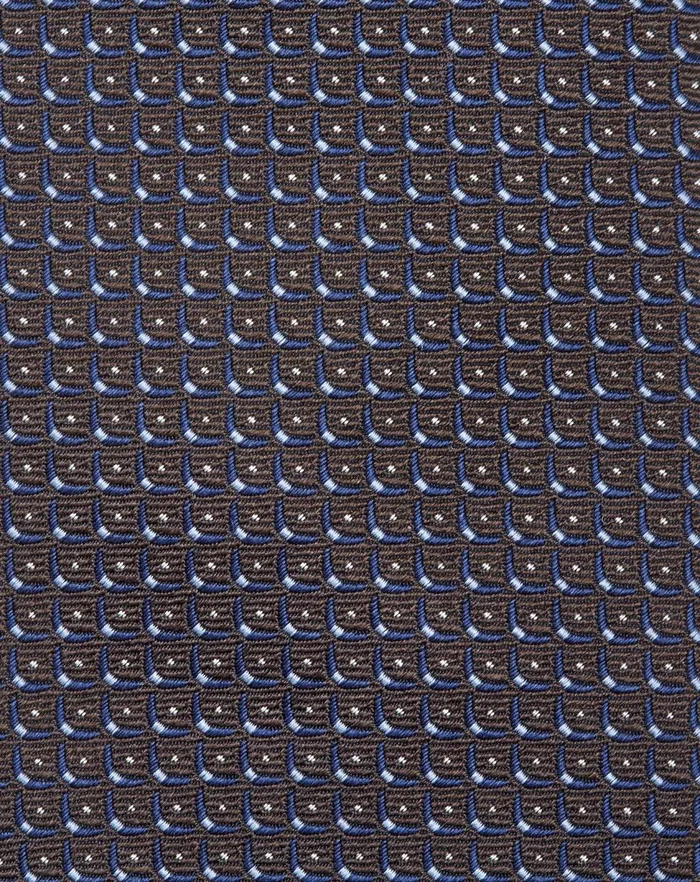 Corneliani Ties And Pochette Brown Silk Tie With Jacquard Geometric Pattern 8211 Men