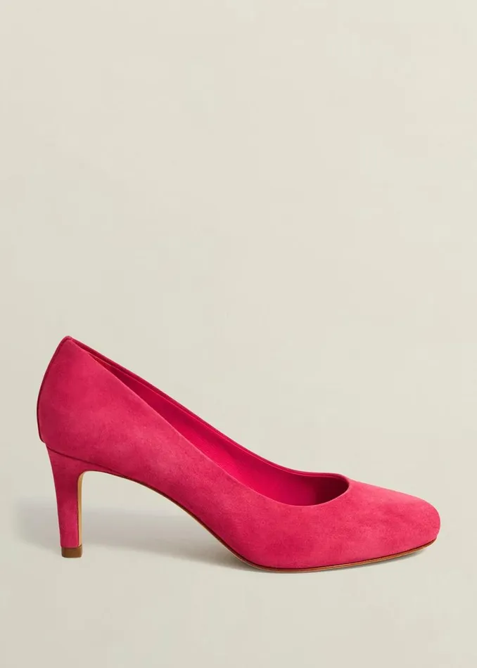 Court Shoes Women HOBBS Lizzie Suede Court Shoes Zinnia Pink