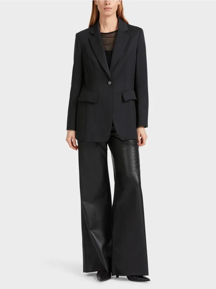 Damen Marc Cain Blazer Figurnaher Blazer Mit Ziertaschen Black