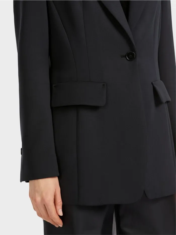 Damen Marc Cain Blazer Figurnaher Blazer Mit Ziertaschen Black