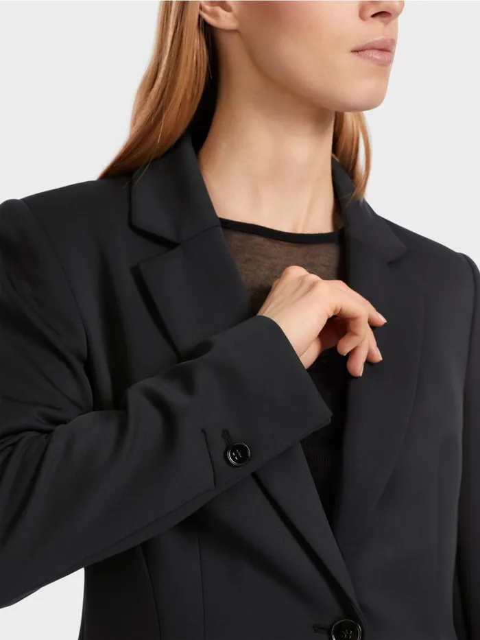 Damen Marc Cain Blazer Figurnaher Blazer Mit Ziertaschen Black
