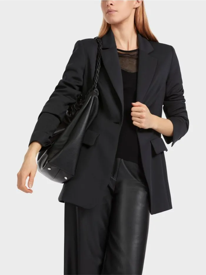 Damen Marc Cain Blazer Figurnaher Blazer Mit Ziertaschen Black