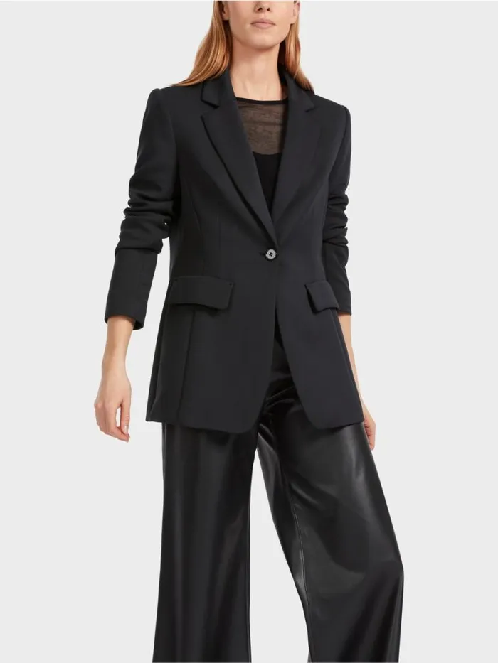 Damen Marc Cain Blazer Figurnaher Blazer Mit Ziertaschen Black