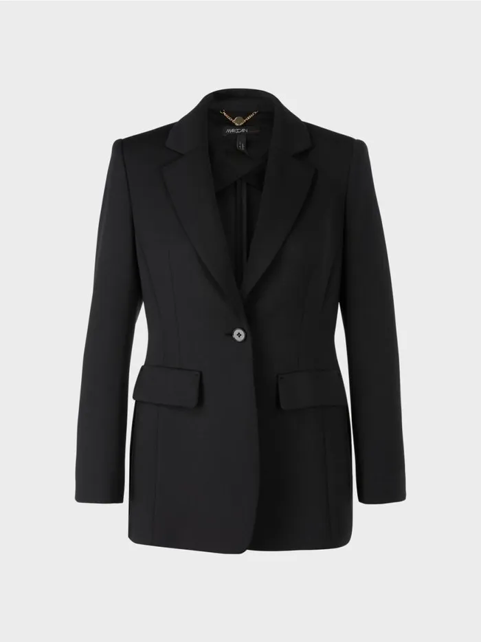 Damen Marc Cain Blazer Figurnaher Blazer Mit Ziertaschen Black
