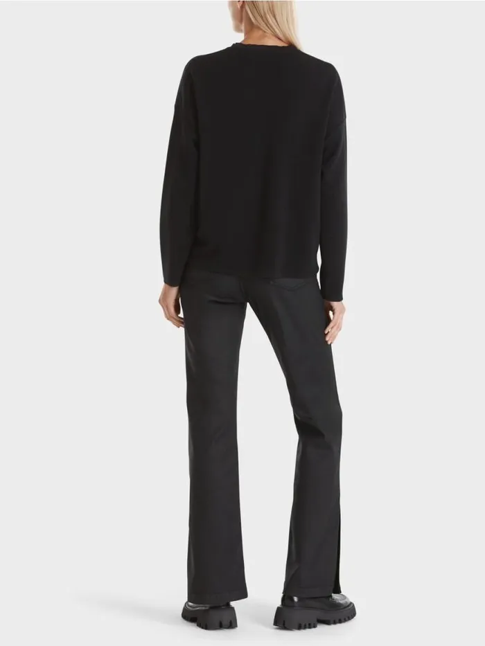 Damen Marc Cain Pullover and Sweatshirts Pullover Knitted In Germany Black