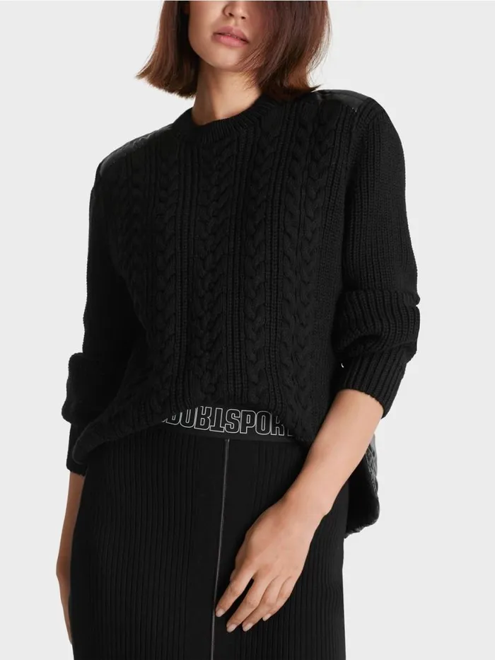 Damen Marc Cain Pullover and Sweatshirts Pullover Knitted In Germany Black