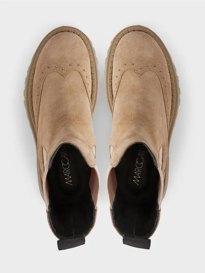 Damen Marc Cain Schuhe ChelseaBoots Mit Nieten Bright Toffee