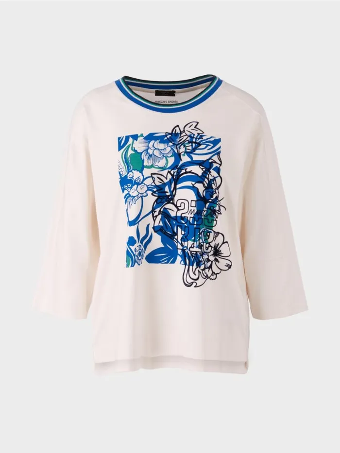 Damen Marc Cain Shirts and Tops Bedrucktes TShirt Rethink Together Almond Blossom