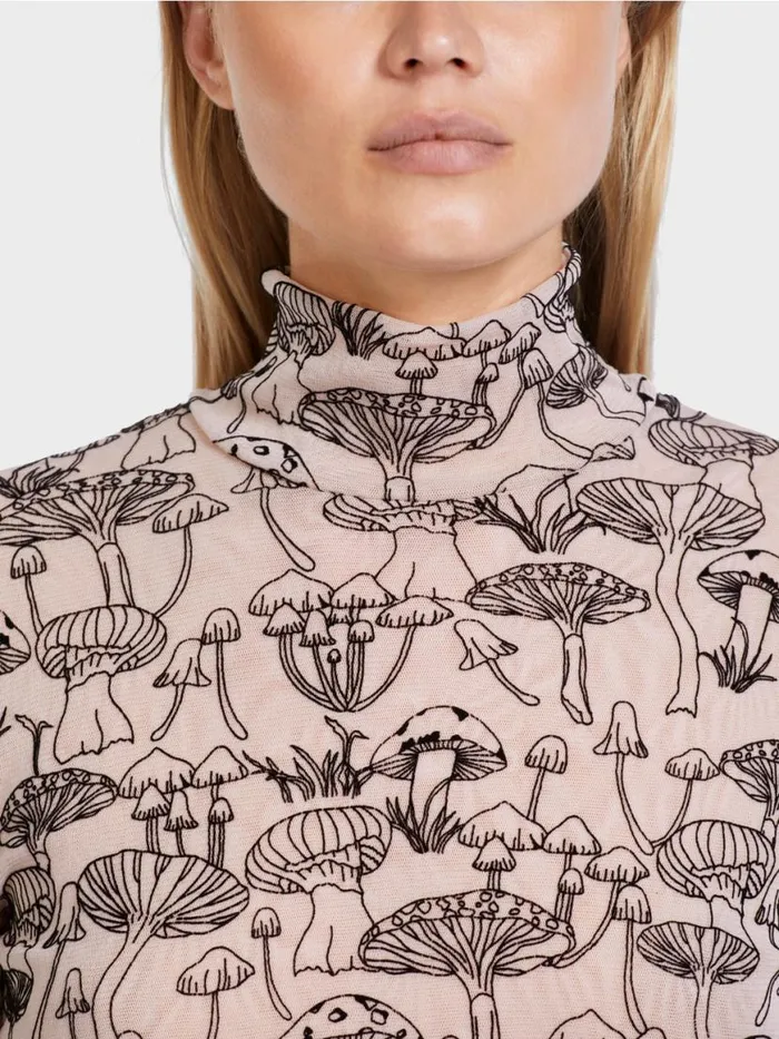 Damen Marc Cain Shirts and Tops Hochgeschlossenes Longsleeve 8211 Bedruckt Soft Blossom