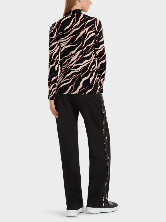 Damen Marc Cain Shirts and Tops LangarmShirt Mit LeoPrint Campari
